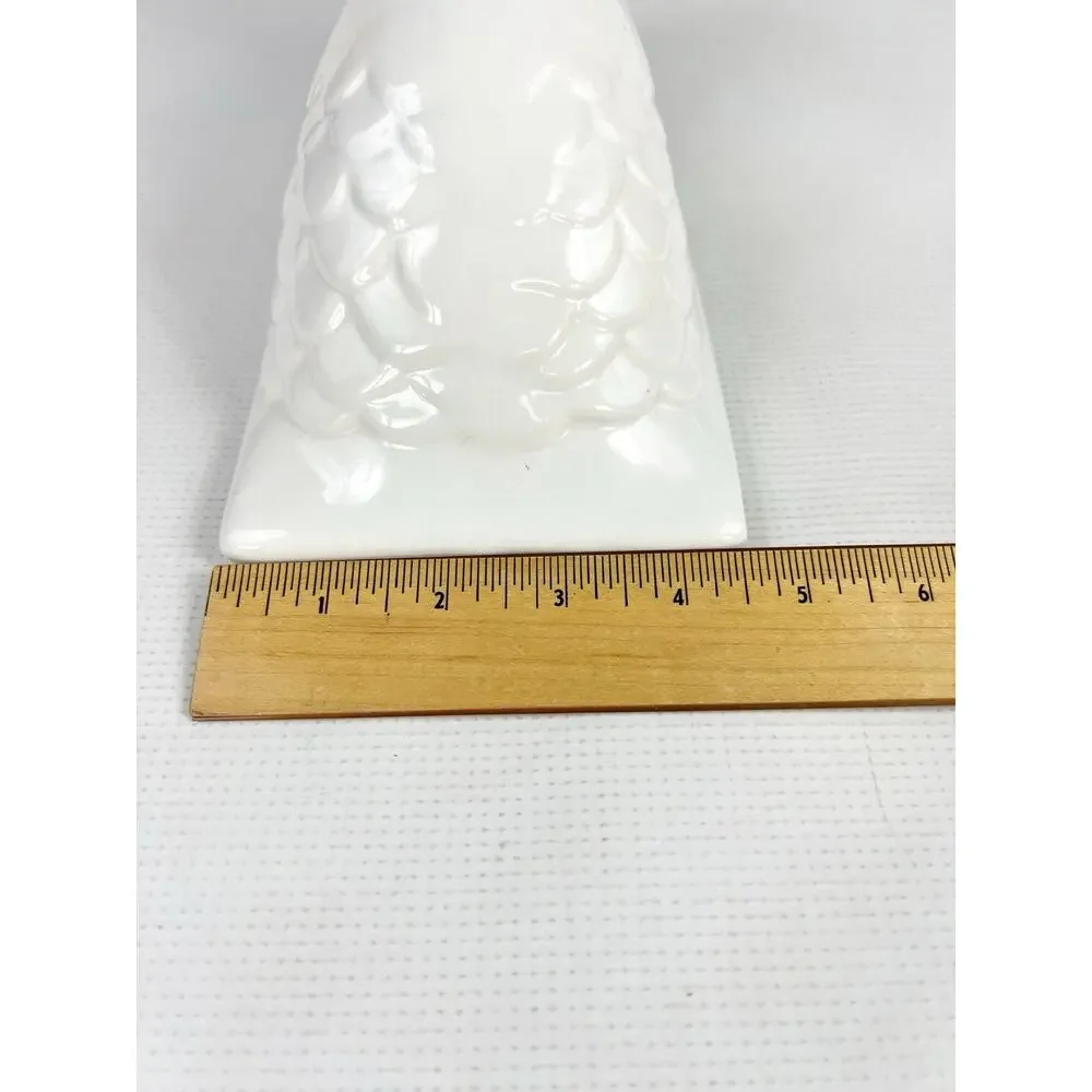 White Ceramic Goose Duck Head Wall Mount Hook Apron Towel Holder Farmhouse READ